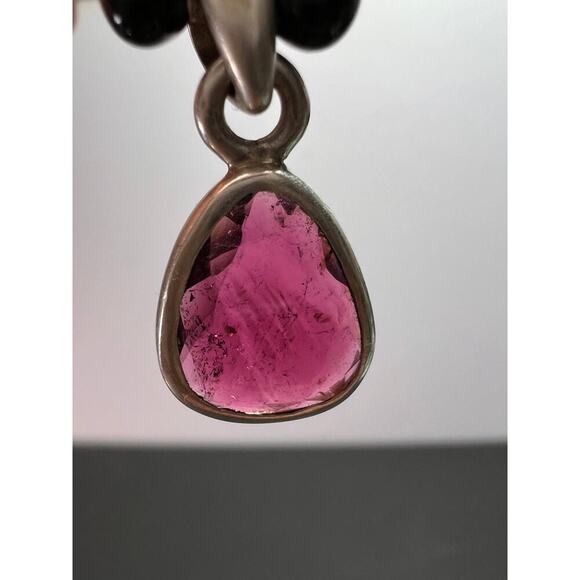 NEW Rubellite pink tourmaline sterling silver pendant 1.65 grams - Picture 3 of 8